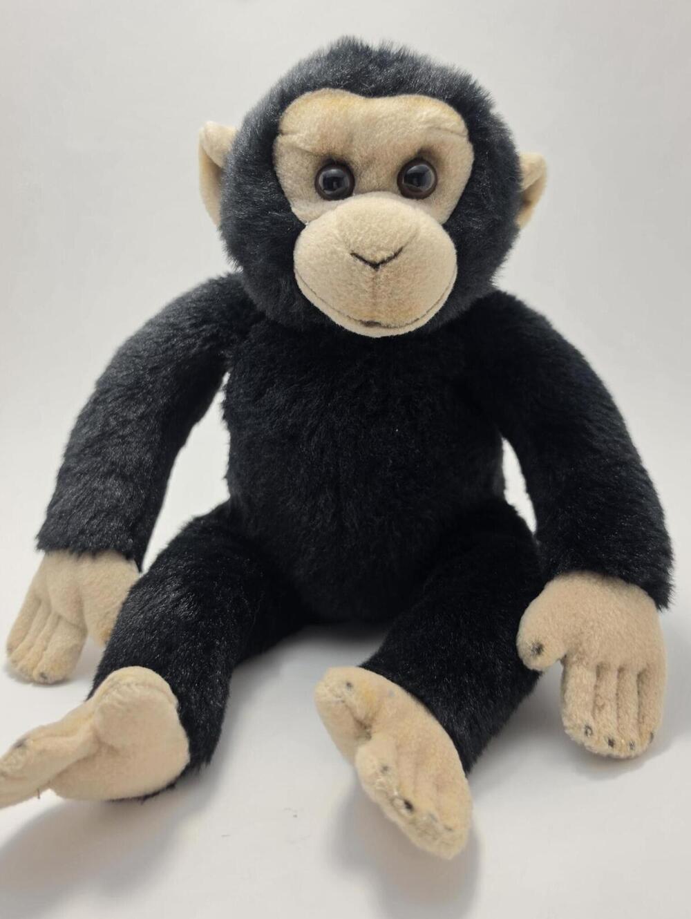 Wild Republic Black Chimpanzee Plush, Vintage, No Tags! (10 inch)